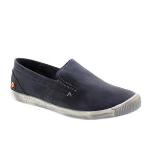 Softinos Navy Leather Men’s Slip On Trainers | 46